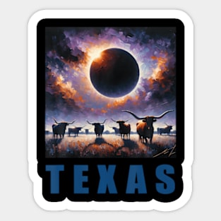 work Inspired By Total Solar Eclipse 2024 Texas Sticker